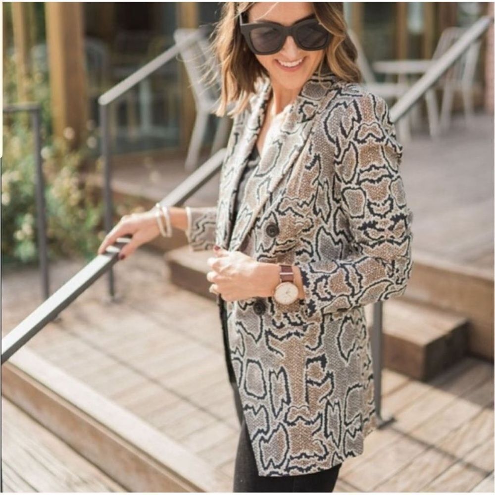 Cabi Python Snakeskin Print Blazer Jacket Animal … - image 3